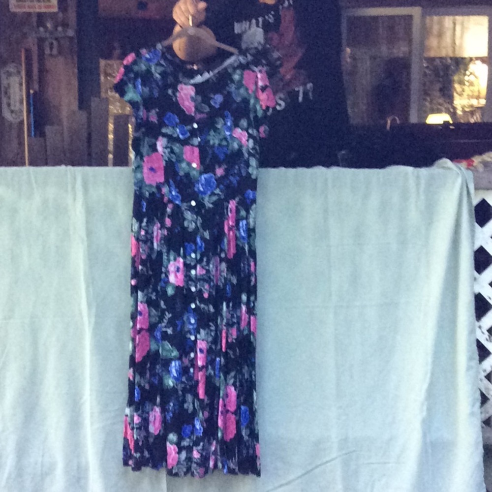 Long floral print dress